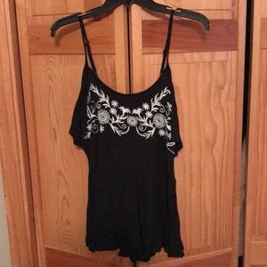 Peplum Top w/ embroidered detail